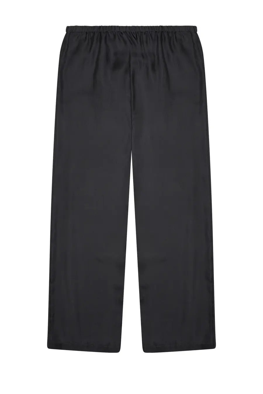 Alysi women’s black satin trousers with a relaxed straight-leg cut and elastic waistband