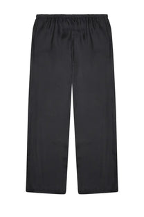 Alysi women’s black satin trousers with a relaxed straight-leg cut and elastic waistband