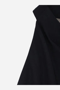 Black fabric sleeve of alysi womens peach touch top with smooth texture and subtle folds