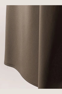 Alysi womens satin skirt in soft muted olive green with smooth texture and subtle sheen