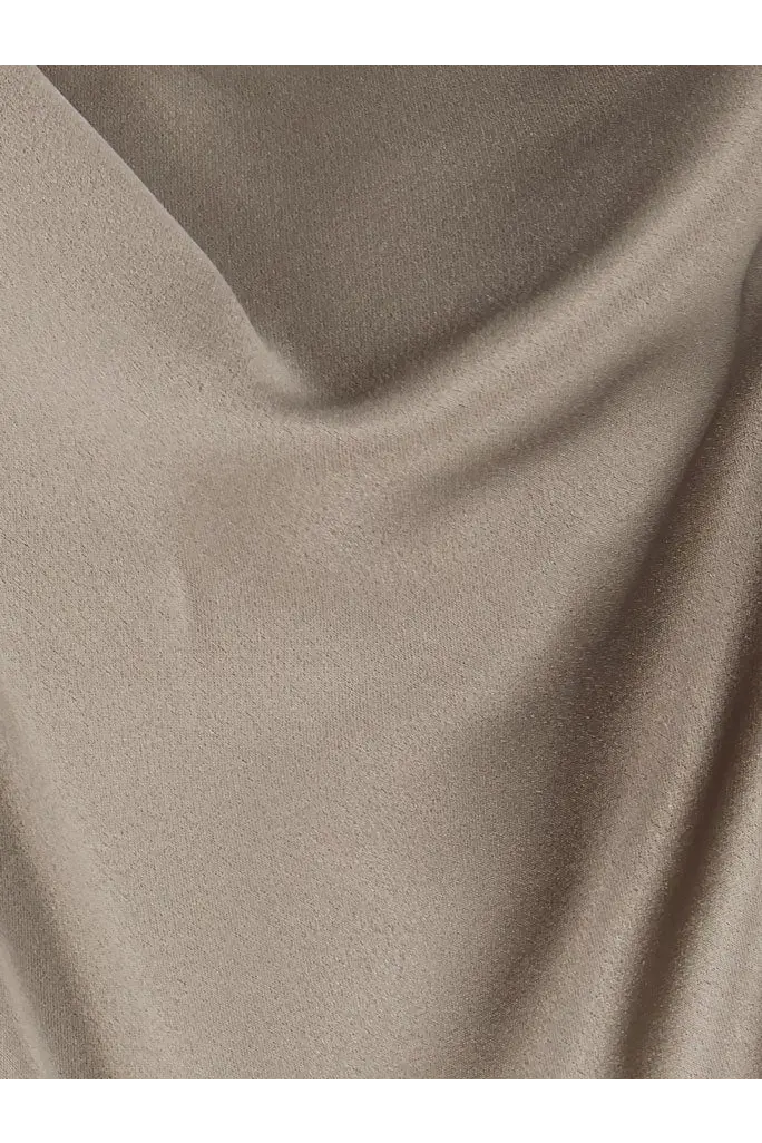 Alysi womens satin top in beige featuring smooth flowing satin fabric with subtle sheen and soft texture