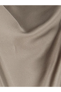 Alysi womens satin top in beige featuring smooth flowing satin fabric with subtle sheen and soft texture