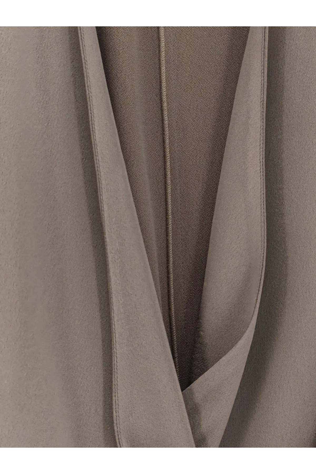 Alyis women satin top in beige taupe textured fabric with subtle vertical seam detail