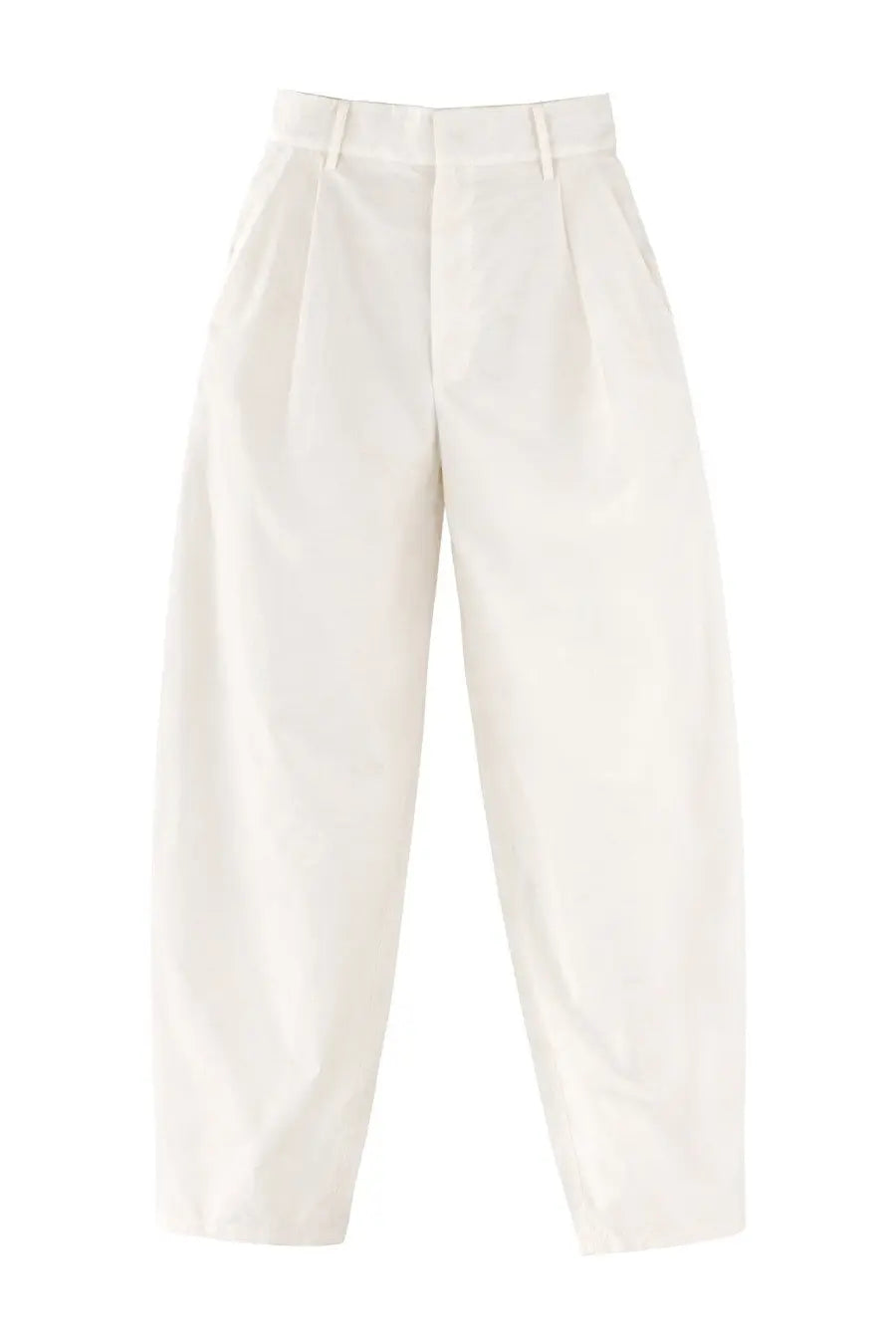 Alysi women’s silk tailored pants white cream high-waisted pleated trousers with relaxed wide-leg cut