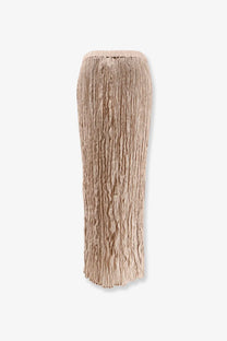 Alysi women’s pink pleated maxi skirt made of wrinkled viscose fabric flowing from waist to floor