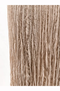 Alysi women’s pink viscose skirt with textured beige wrinkled fabric and subtle vertical stitching details