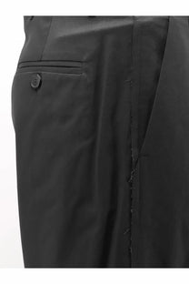 Amaránto men’s black cotton tailored trousers with sleek structured design and subtle stitching details
