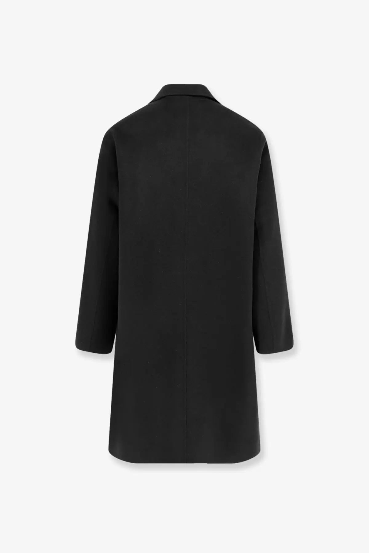 Amaranto men’s outdoor black wool coat with minimalist design structured collar and long sleeves