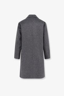 Amaránto men’s outdoor wool coat grey classic gray wool overcoat with subtle textured weave and structured shoulders