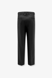 Black tailored AMARÁNTO men’s virgin wool blend trousers with a sleek straight-leg cut and subtle stitching details
