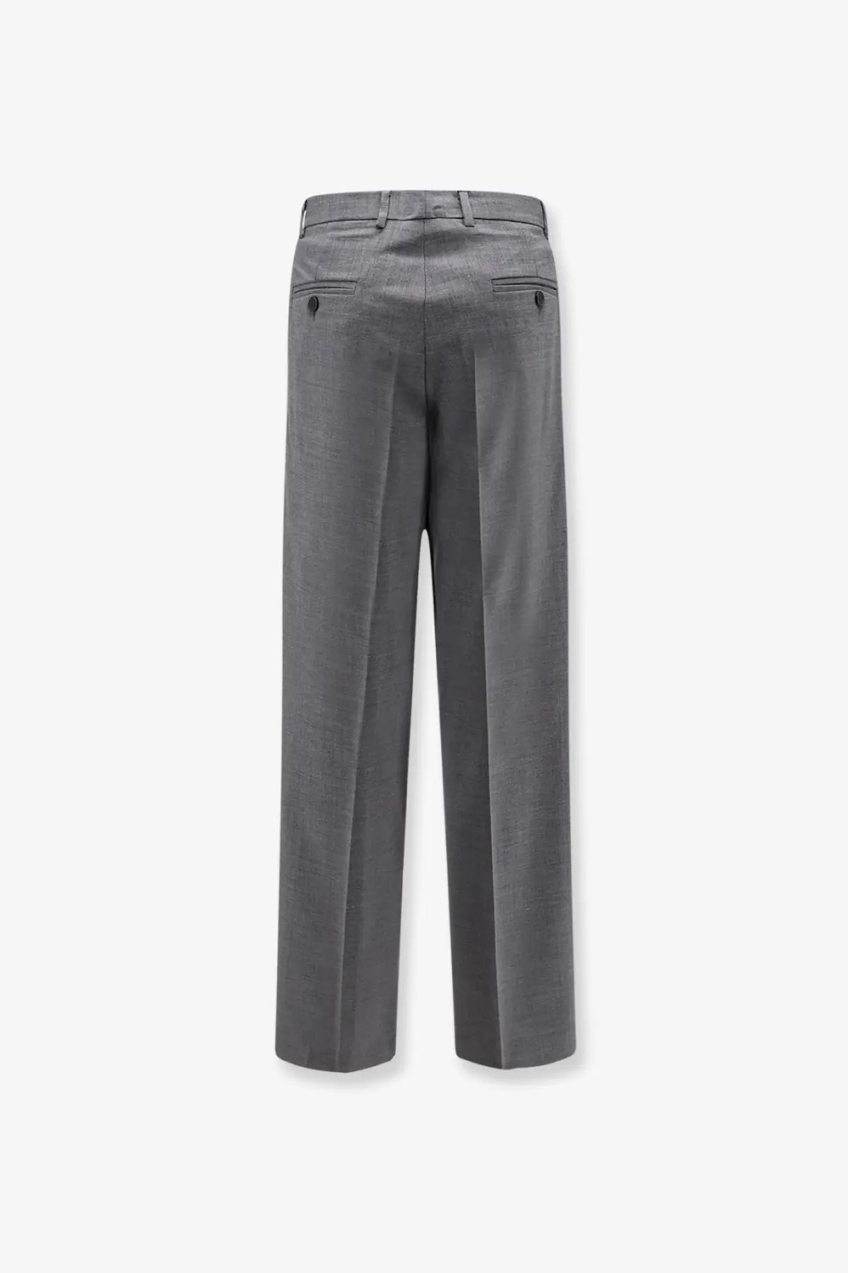 Gray amaránto men’s virgin wool blend trousers with straight-leg cut and subtle pleats at the back