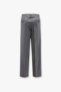 Gray amaránto men’s virgin wool blend trousers with straight-leg cut and subtle pleats at the back
