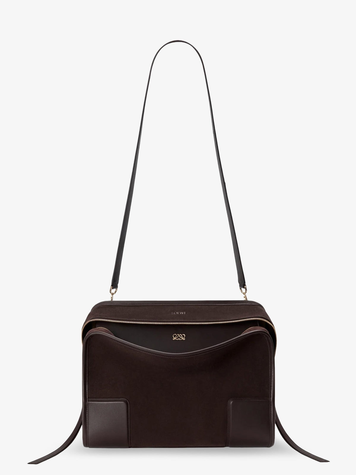 Loewe Women's Amazona Suede Handbag Brown