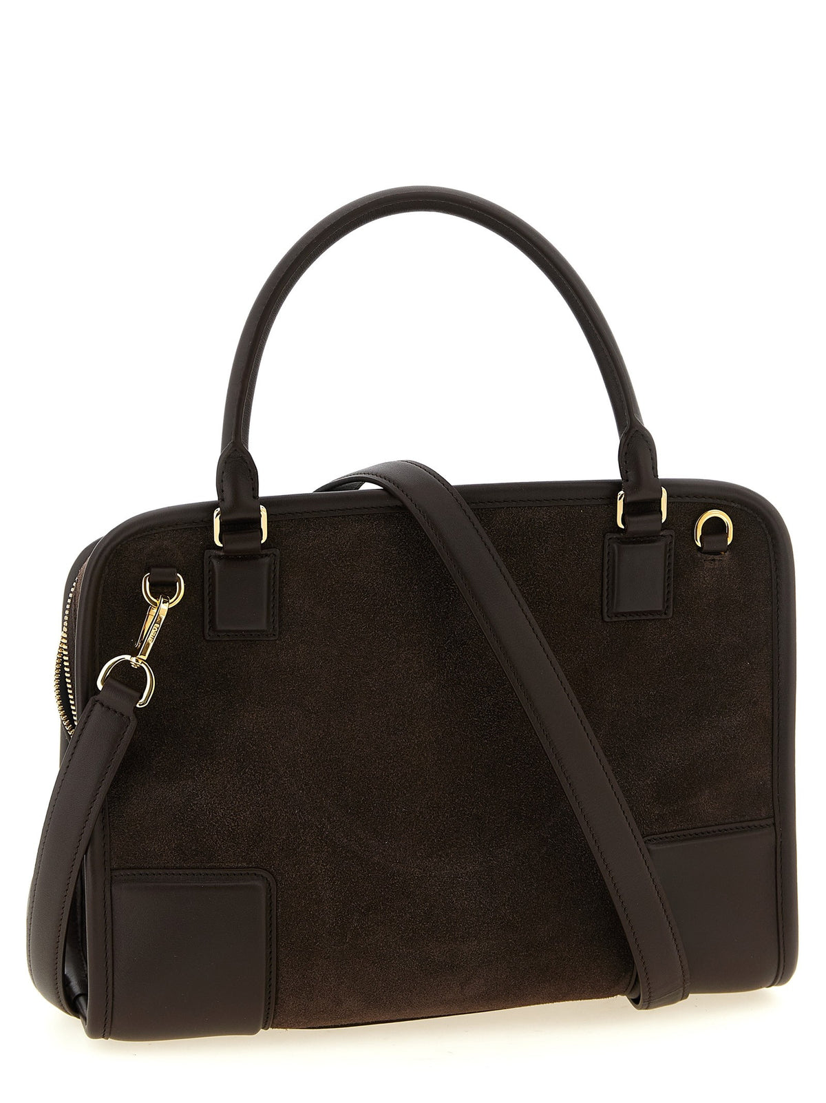 Loewe Amazona Suede Handbag Brown