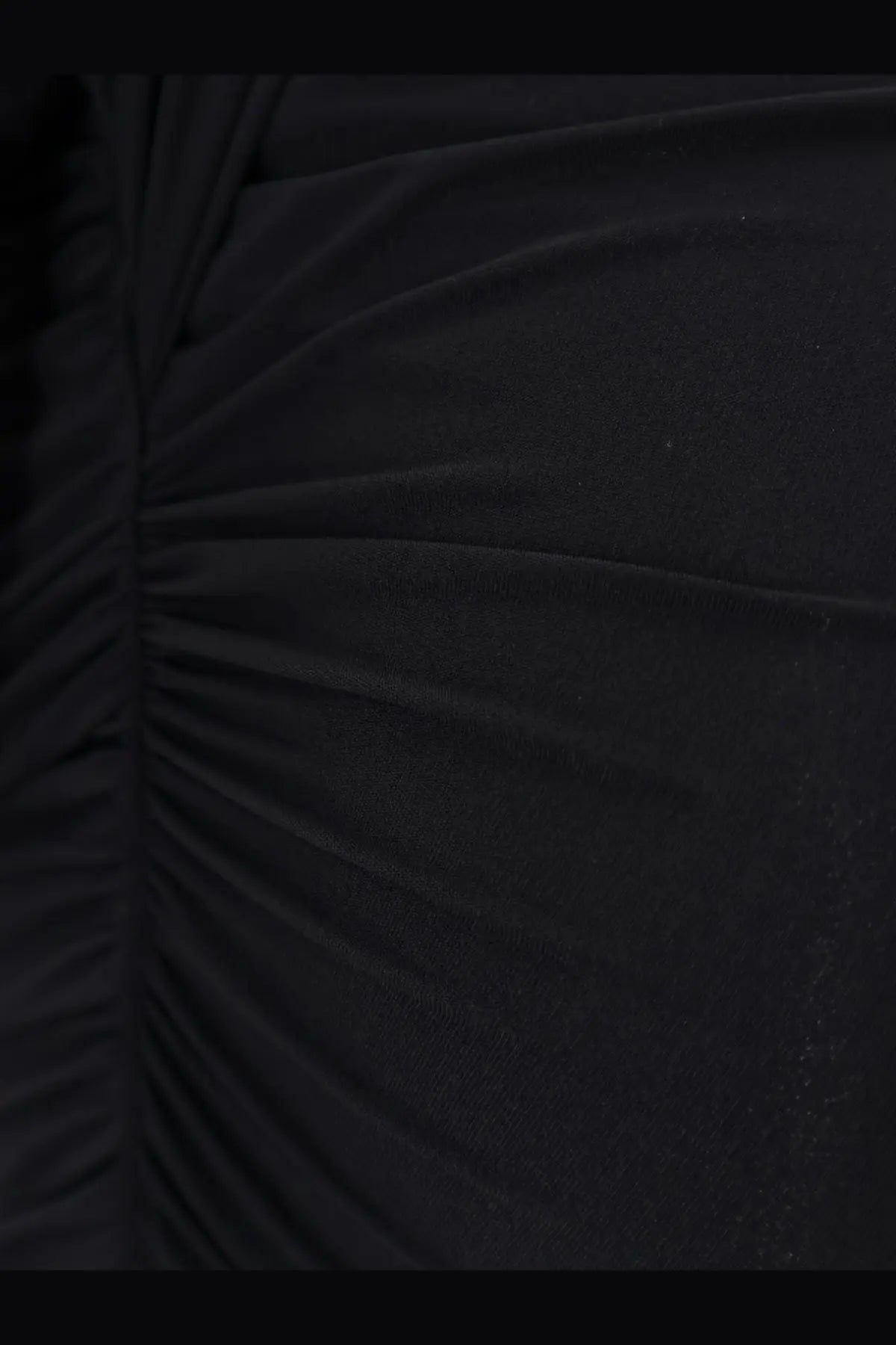 Amazuìn women’s gabi stretch fabric top in black featuring ruched, smooth, and slightly textured fabric surface