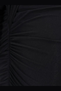 Amazuìn women’s gabi stretch fabric top in black featuring ruched, smooth, and slightly textured fabric surface