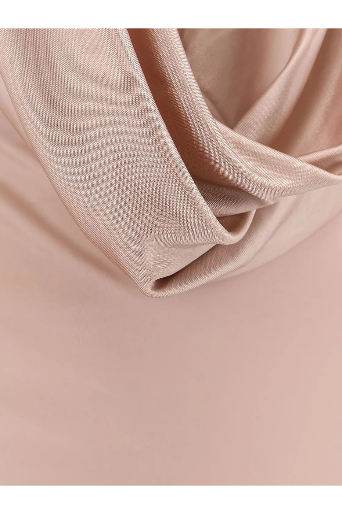 A soft blush-pink satin scarf with smooth flowing drape and subtle sheen paired with amazuìn vivienne jersey dress opal