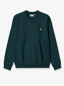 Carhartt Wip Men's American Script Cotton Blend Sweatshirt Green