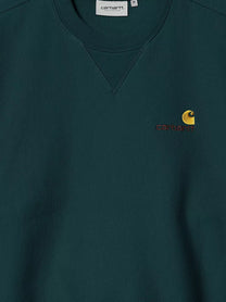 Carhartt Wip Men's American Script Cotton Blend Sweatshirt Green