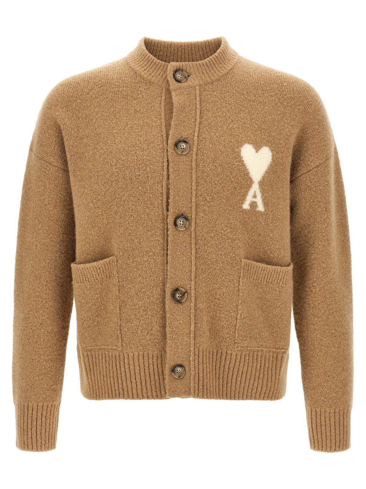 Ami Paris Ami De Cœur Cardigan Beige