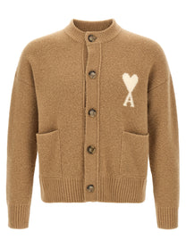 Ami Paris Ami De Cœur Cardigan Beige
