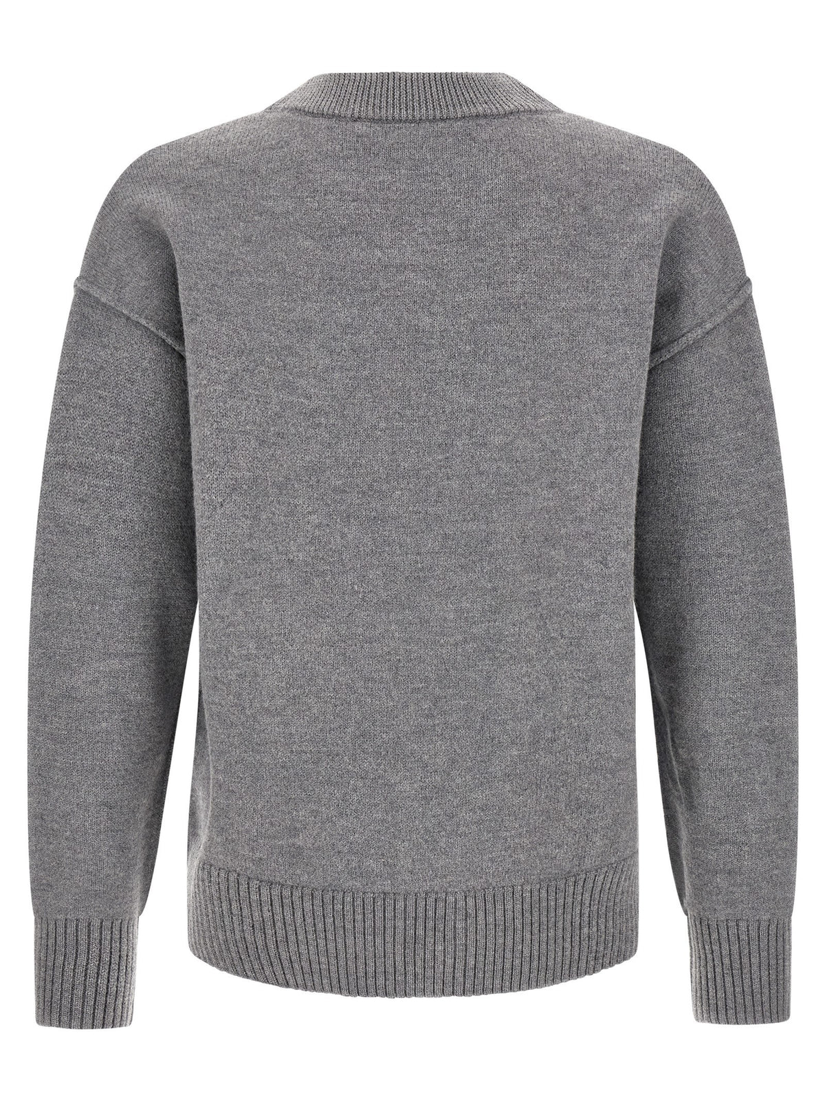 Ami Paris Ami De Coeur Cardigan Grey
