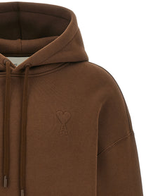 Ami Paris Ami De Cœur Hoodie Brown