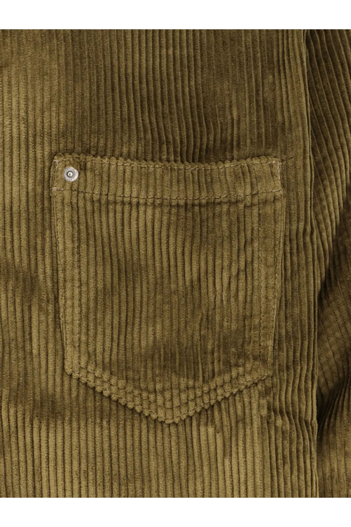 Ami paris men’s corduroy shirt bronze with olive green pocket silver buttons and matching stitching features