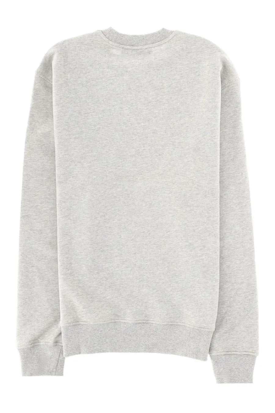 Ami Paris men’s heather gray felpa con patch sweatshirt with ribbed cuffs and hem in crewneck style