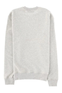 Ami Paris men’s heather gray felpa con patch sweatshirt with ribbed cuffs and hem in crewneck style
