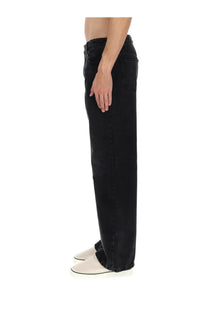 Ami paris men’s black denim jeans large fit with straight-leg cut and classic five-pocket design
