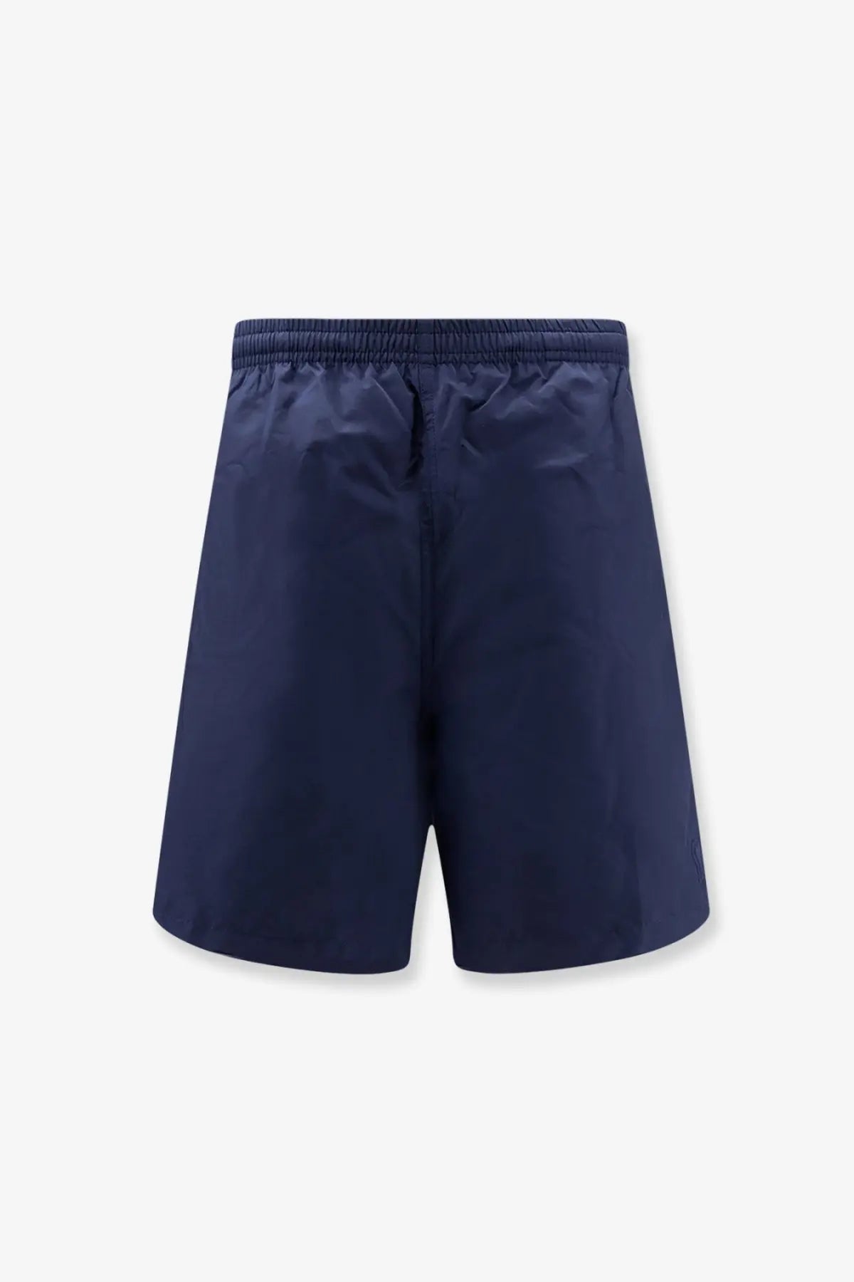 Ami Paris men’s nylon swimsuit encre navy blue athletic shorts with stretchy elastic waistband and lightweight fabric
