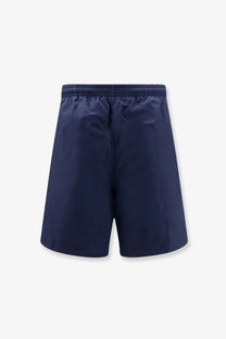 Ami Paris men’s nylon swimsuit encre navy blue athletic shorts with stretchy elastic waistband and lightweight fabric