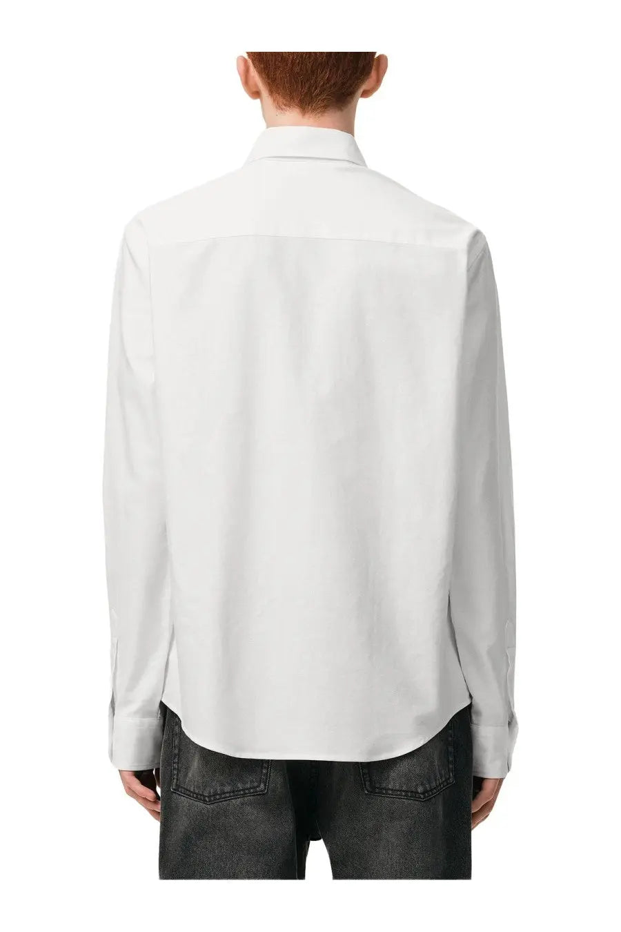 Ami Paris men’s white long-sleeved button-down shirt with a crisp collar and clean lines