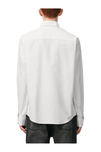 Ami Paris men’s white long-sleeved button-down shirt with a crisp collar and clean lines