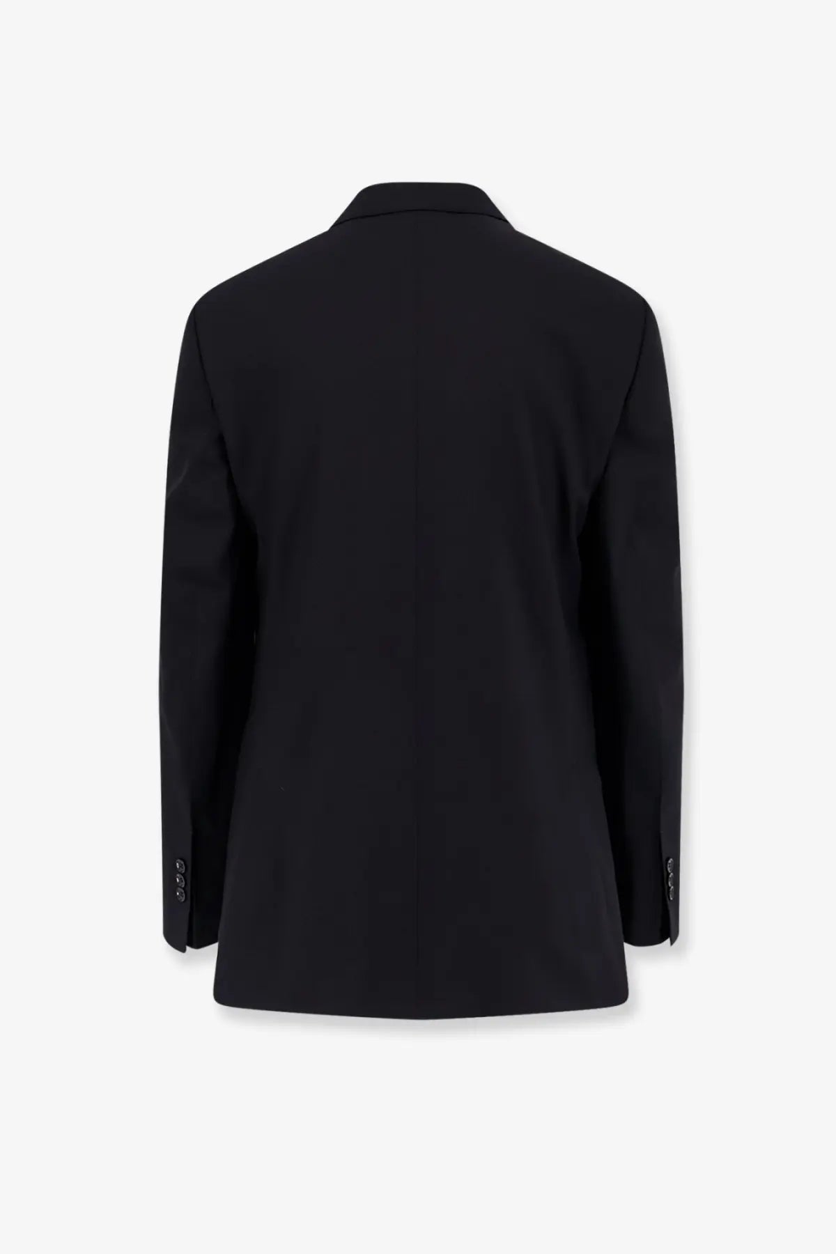 Ami Paris men’s single breasted black virgin wool blazer with sleek minimalist design and subtle cuff buttons