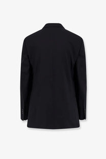 Ami Paris men’s single breasted black virgin wool blazer with sleek minimalist design and subtle cuff buttons