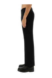 Ami Paris men’s straight fit black trousers with sleek tailored fit and subtle side seam detailing