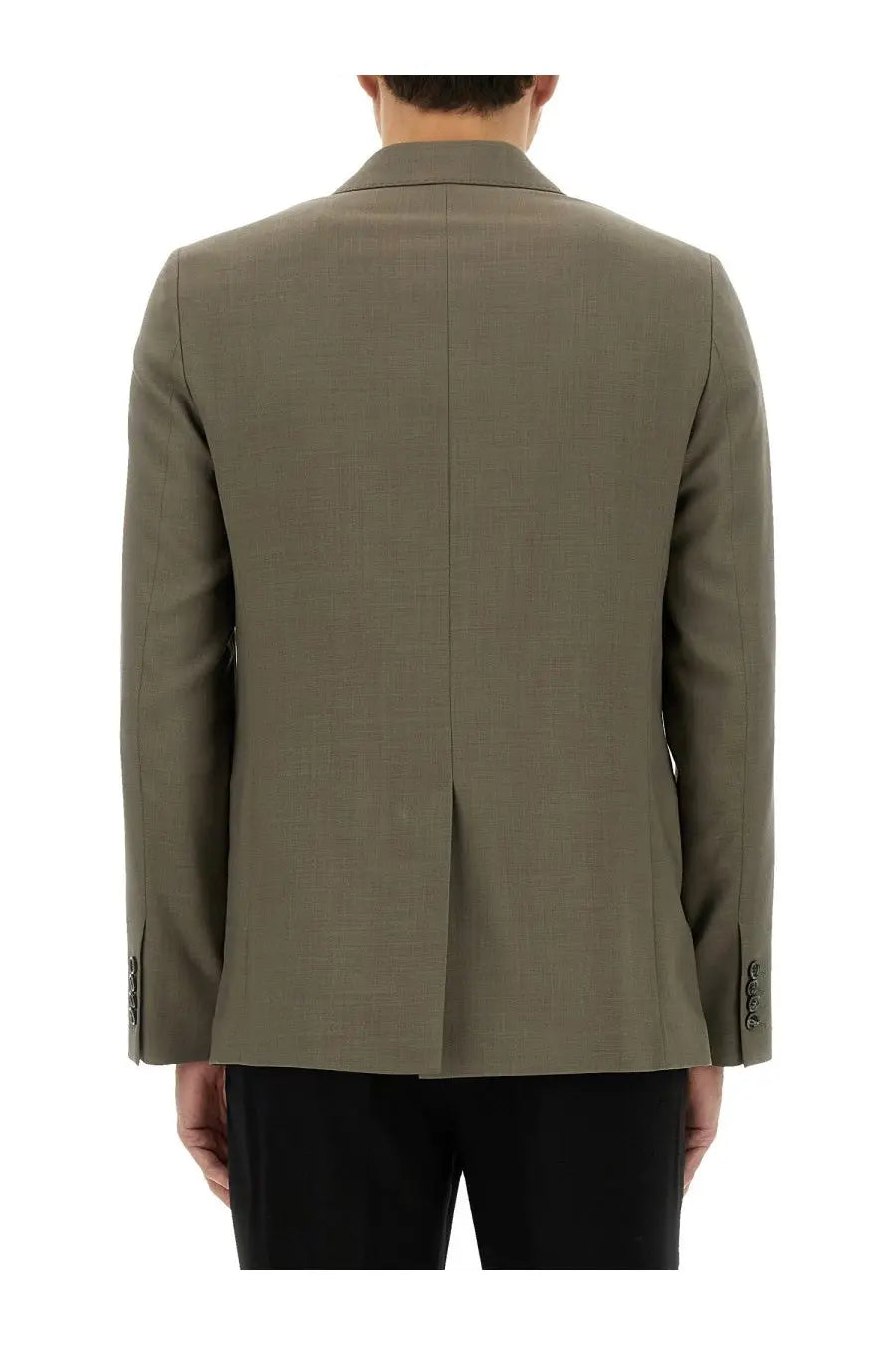 Ami paris men’s two button jacket in olive green textured fabric featuring a tailored fit perfect for formal wear