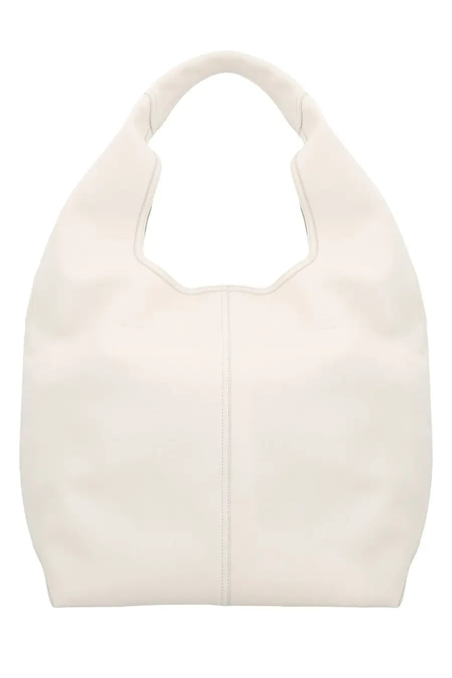 Ami Paris unisex leather Etienne tote white in off-white with a soft structured silhouette and clean front seam stitching