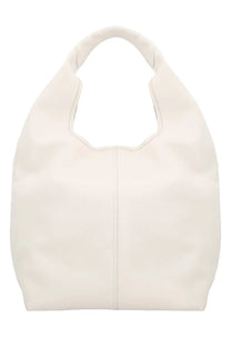 Ami Paris unisex leather Etienne tote white in off-white with a soft structured silhouette and clean front seam stitching
