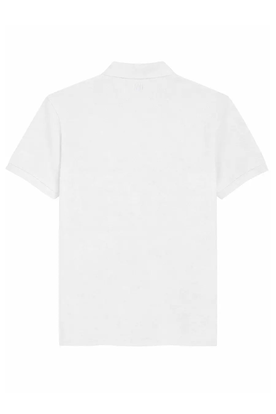 Ami Paris unisex white polo shirt with short sleeves classic collar and subtle branding at the neckline
