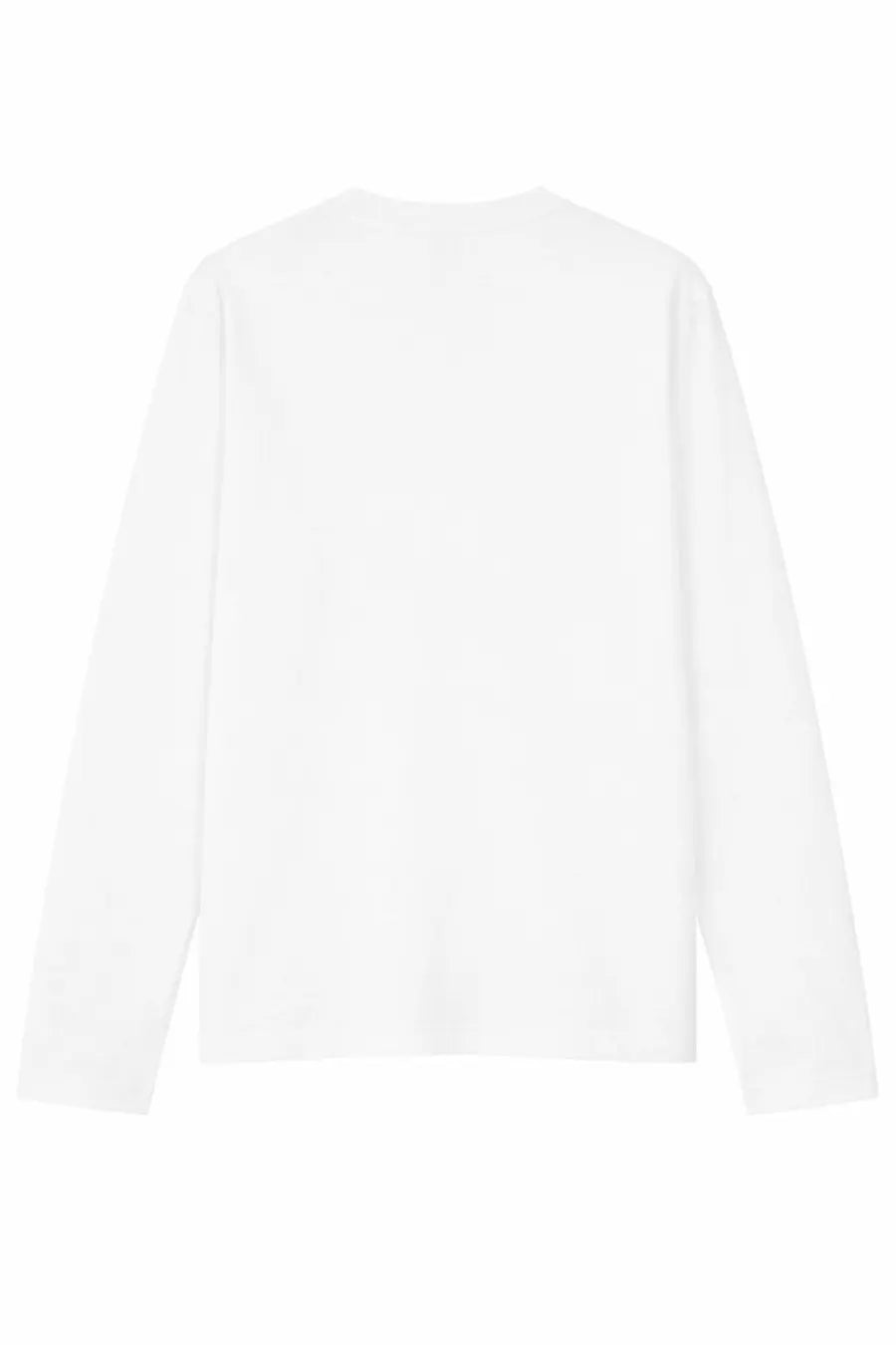Ami Paris unisex white long-sleeved shirt with a simple clean design made from soft cotton material