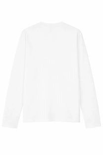 Ami Paris unisex white long-sleeved shirt with a simple clean design made from soft cotton material