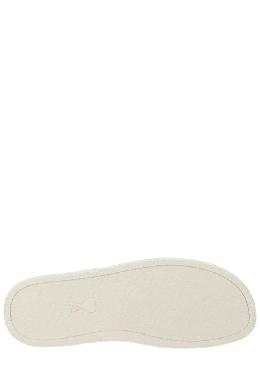 Ami Paris unisex tennis sneaker white with off-white rubber sole and subtle embossed logo on the back side