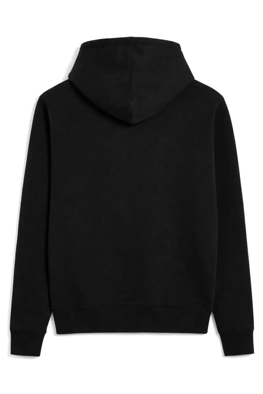 Ami Paris women’s black hoodie with a minimalist design and ribbed cuffs made from soft cotton fabric