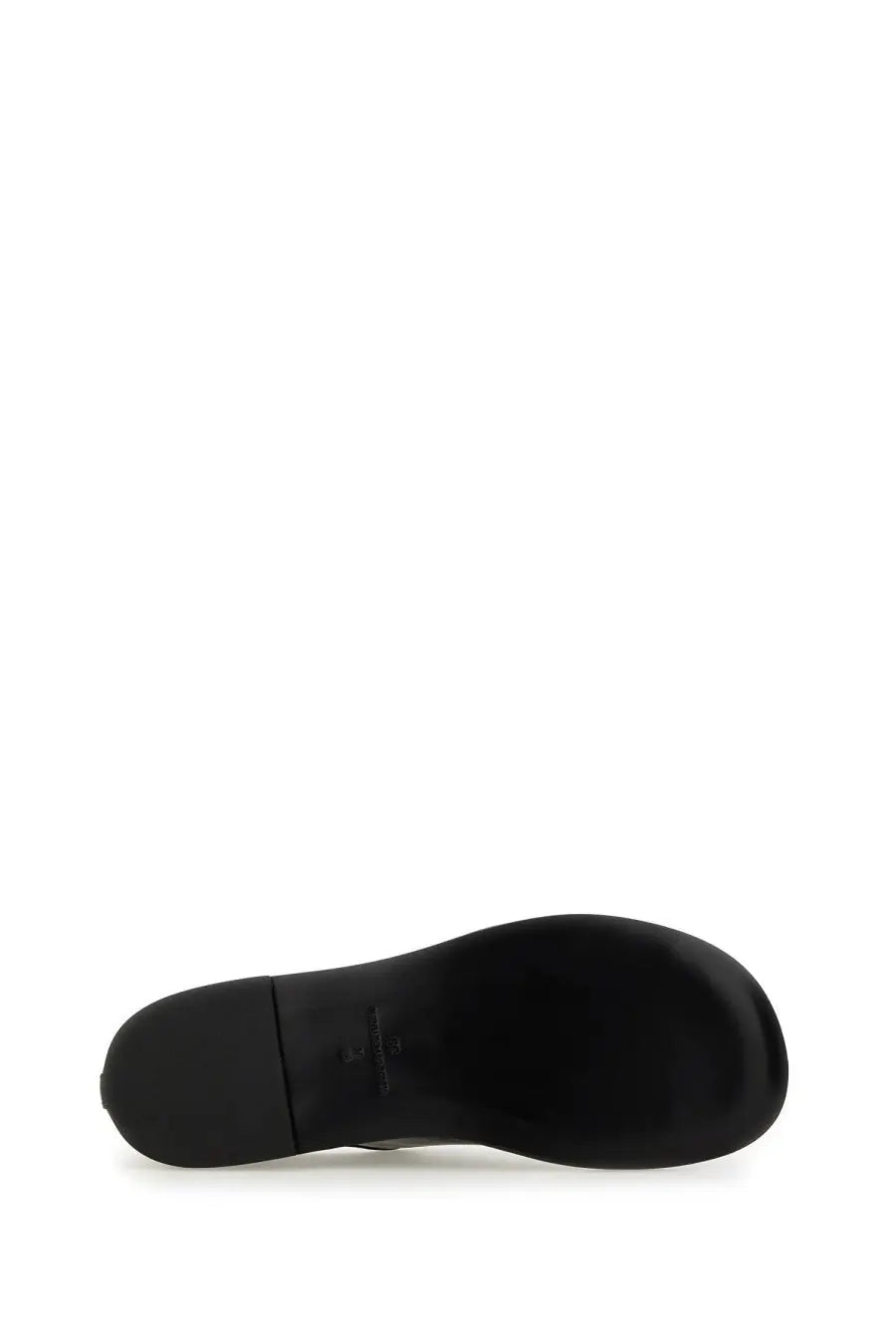 Ami Paris women’s lace up one cut black shoe with a black rubber sole smooth glossy finish and subtle branding near heel back view