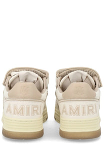 Amiri men’s ma skyline beige sneaker with chunky sole velcro straps and embroidered branding in beige and cream