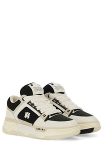 Amiri men’s sneaker MA black in cream and black with chunky sole mesh detailing and bold logo accents