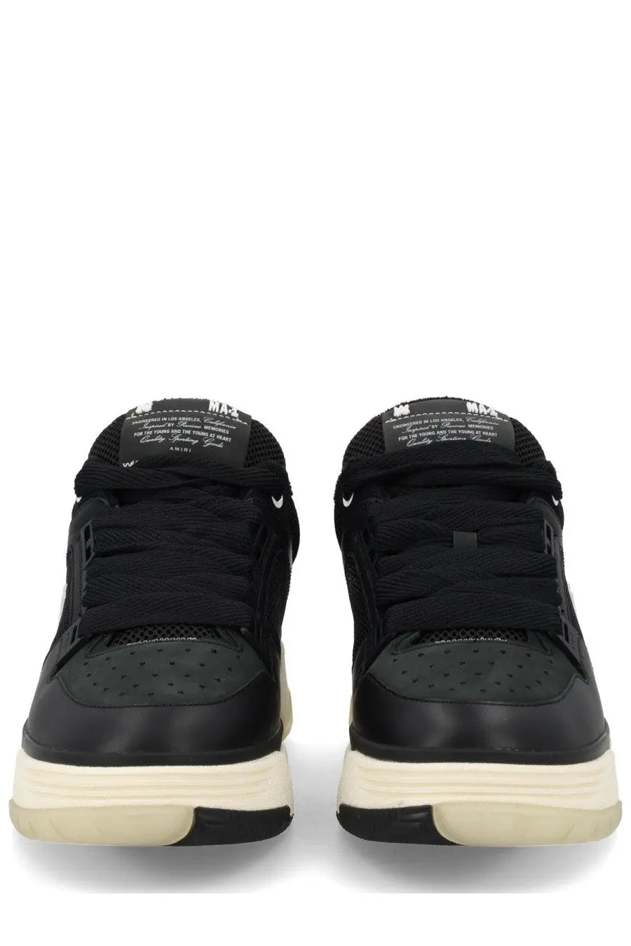 Amiri men’s sneaker ma black black nike air max with matte finish perforated toe box and white rubber sole